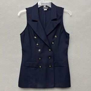 VTG Mark Farrel Top Women's 7/8 Tank Double Breasted Button Preppy Classic Retro